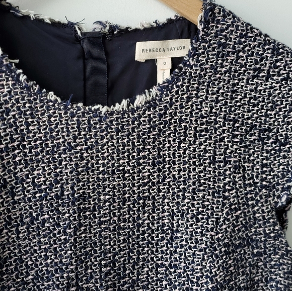 Rebecca Taylor Navy Confetti Tweed Dress in 0 - Picture 7 of 7